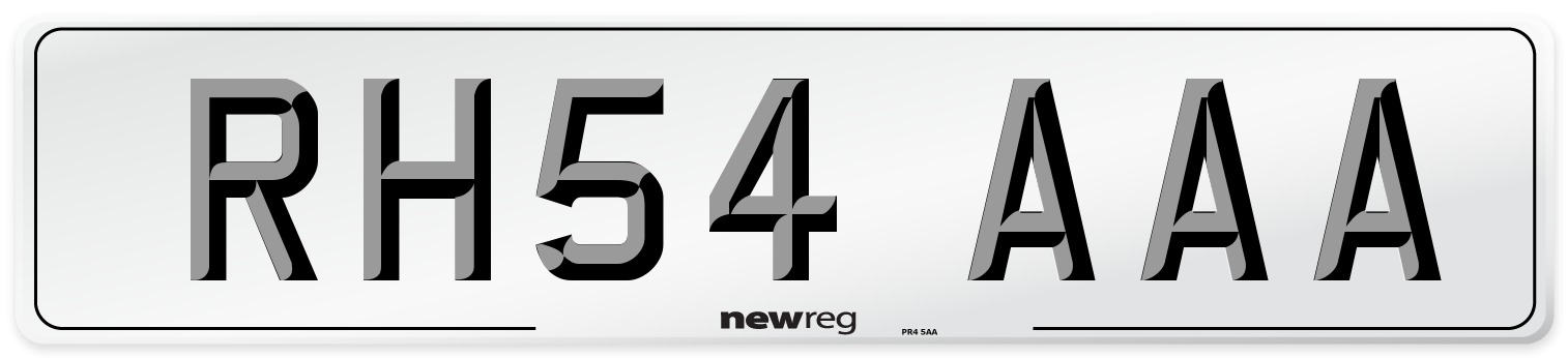 RH54 AAA Number Plate from New Reg